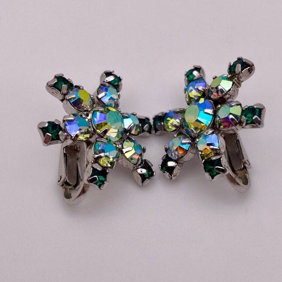 Vintage Jay flex sterling crystal earring and brooch set - Picture 4 of 5